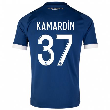 Kandiny Bambino Maglia Aaron Kamardin #37 Blu Scuro Kit Gara Away 2023/24 Maglietta