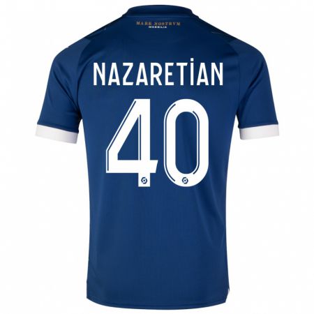 Kandiny Bambino Maglia Manuel Nazaretian #40 Blu Scuro Kit Gara Away 2023/24 Maglietta