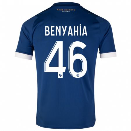 Kandiny Bambino Maglia Aylan Benyahia-Tani #46 Blu Scuro Kit Gara Away 2023/24 Maglietta