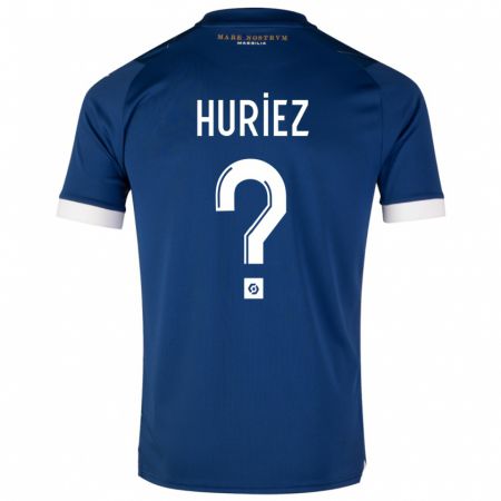 Kandiny Bambino Maglia Evan Huriez #0 Blu Scuro Kit Gara Away 2023/24 Maglietta