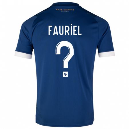 Kandiny Bambino Maglia Lois Fauriel #0 Blu Scuro Kit Gara Away 2023/24 Maglietta