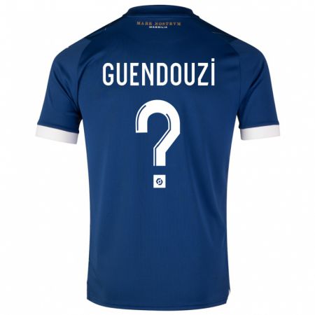 Kandiny Bambino Maglia Milan Guendouzi #0 Blu Scuro Kit Gara Away 2023/24 Maglietta