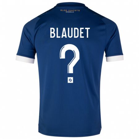 Kandiny Bambino Maglia David Blaudet #0 Blu Scuro Kit Gara Away 2023/24 Maglietta