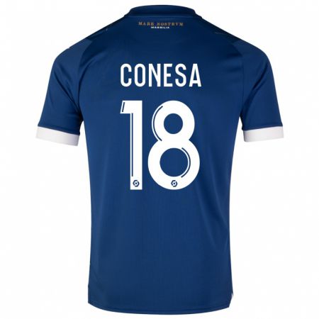 Kandiny Kinder Anna Conesa #18 Dunkelblau Auswärtstrikot Trikot 2023/24 T-Shirt Österreich