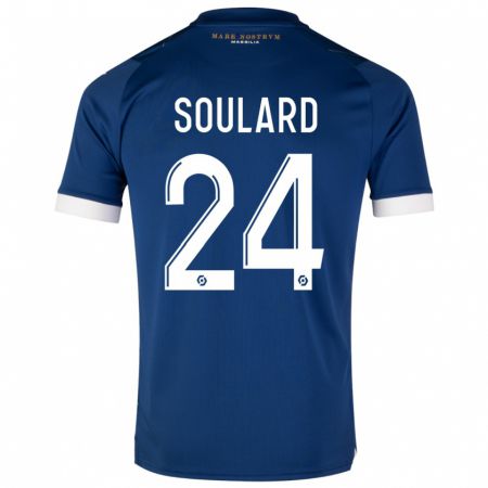 Kandiny Bambino Maglia Amandine Soulard #24 Blu Scuro Kit Gara Away 2023/24 Maglietta