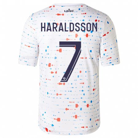 Kandiny Bambino Maglia Hákon Arnar Haraldsson #7 Bianco Kit Gara Away 2023/24 Maglietta