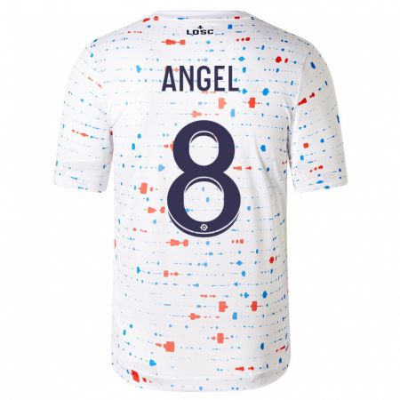 Kandiny Bambino Maglia Angel Gomes #8 Bianco Kit Gara Away 2023/24 Maglietta