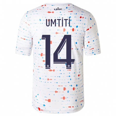 Kandiny Bambino Maglia Samuel Umtiti #14 Bianco Kit Gara Away 2023/24 Maglietta