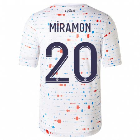 Kandiny Bambino Maglia Ignacio Miramón #20 Bianco Kit Gara Away 2023/24 Maglietta