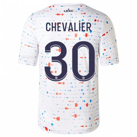 Kandiny Bambino Maglia Lucas Chevalier #30 Bianco Kit Gara Away 2023/24 Maglietta