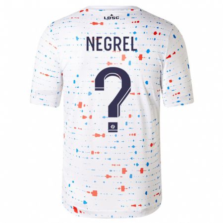 Kandiny Bambino Maglia Tom Negrel #0 Bianco Kit Gara Away 2023/24 Maglietta