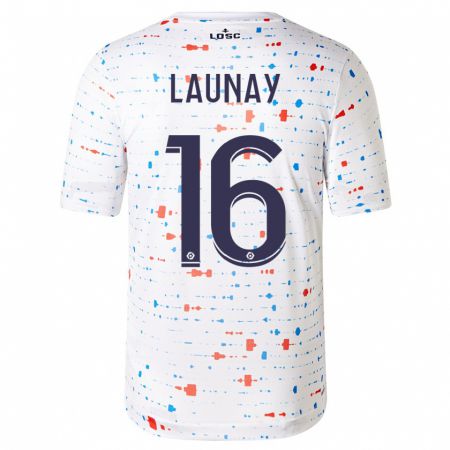 Kandiny Bambino Maglia Elisa Launay #16 Bianco Kit Gara Away 2023/24 Maglietta