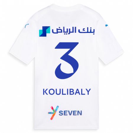 Kandiny Bambino Maglia Kalidou Koulibaly #3 Bianco Kit Gara Away 2023/24 Maglietta