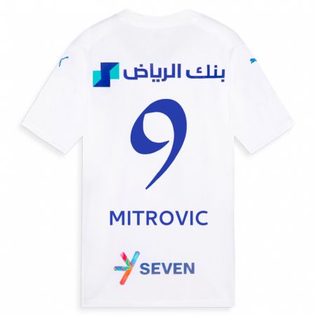 Kandiny Kinderen Aleksandar Mitrovic #9 Wit Uitshirt Uittenue 2023/24 T-Shirt België