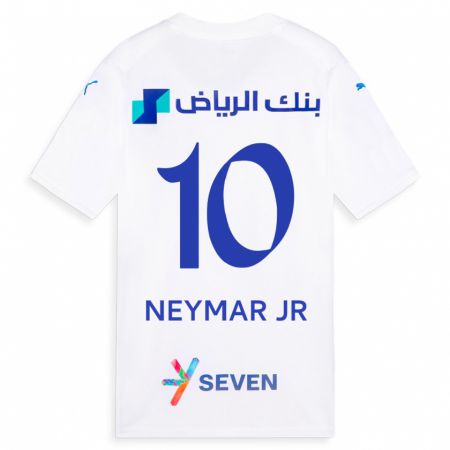 Kandiny Kinderen Neymar #10 Wit Uitshirt Uittenue 2023/24 T-Shirt België