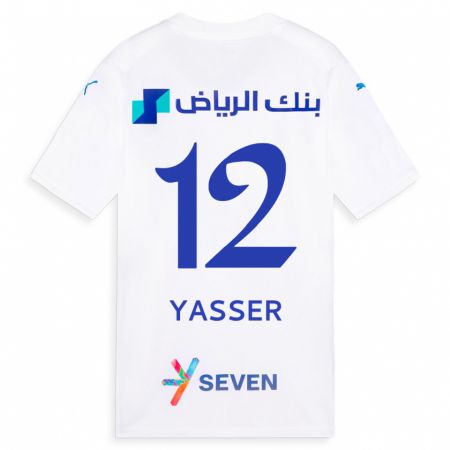 Kandiny Bambino Maglia Yasser Al-Shahrani #12 Bianco Kit Gara Away 2023/24 Maglietta