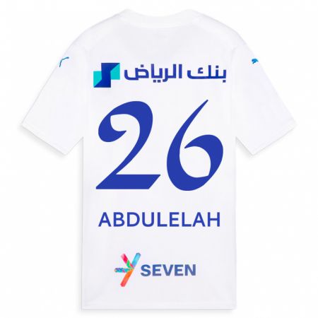 Kandiny Bambino Maglia Abdulelah Al-Malki #26 Bianco Kit Gara Away 2023/24 Maglietta