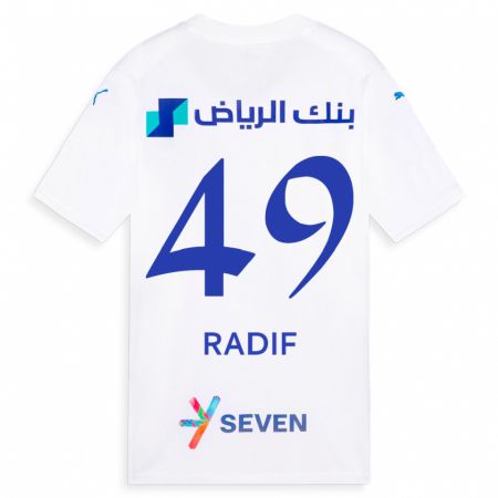 Kandiny Kinderen Abdullah Radif #49 Wit Uitshirt Uittenue 2023/24 T-Shirt België