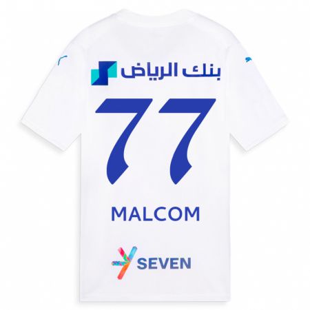 Kandiny Bambino Maglia Malcom #77 Bianco Kit Gara Away 2023/24 Maglietta