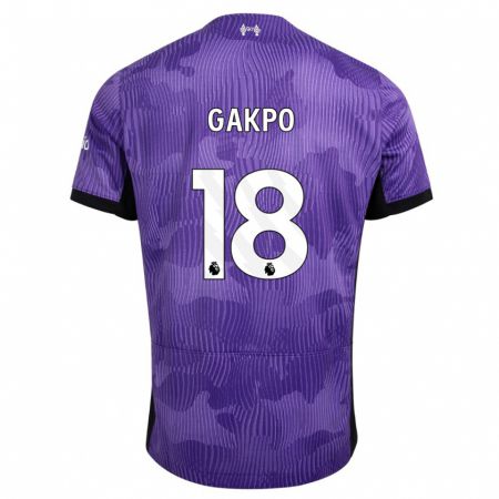 Kandiny Kinderen Cody Gakpo #18 Paars Thuisshirt Derde Tenue 2023/24 T-Shirt België