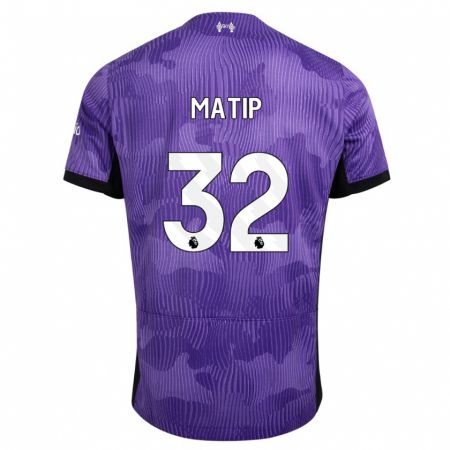 Kandiny Bambino Maglia Joel Matip #32 Viola Kit Gara Third 2023/24 Maglietta