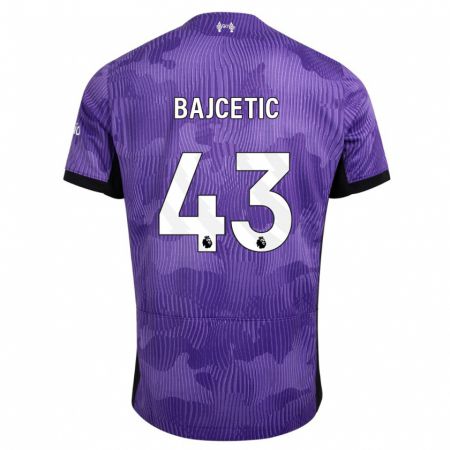 Kandiny Kinderen Stefan Bajcetic #43 Paars Thuisshirt Derde Tenue 2023/24 T-Shirt België