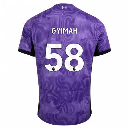 Kandiny Niño Camiseta Francis Gyimah #58 Púrpura Equipación Tercera 2023/24 La Camisa