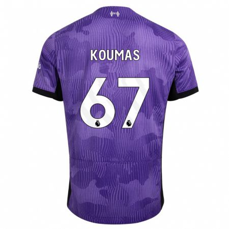 Kandiny Bambino Maglia Lewis Koumas #67 Viola Kit Gara Third 2023/24 Maglietta