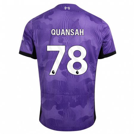 Kandiny Bambino Maglia Jarell Quansah #78 Viola Kit Gara Third 2023/24 Maglietta