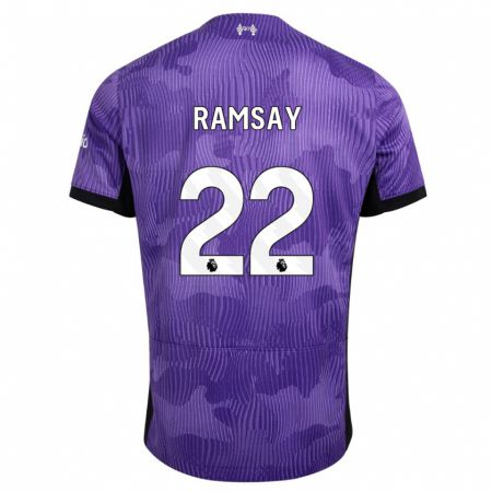 Kandiny Niño Camiseta Calvin Ramsay #22 Púrpura Equipación Tercera 2023/24 La Camisa