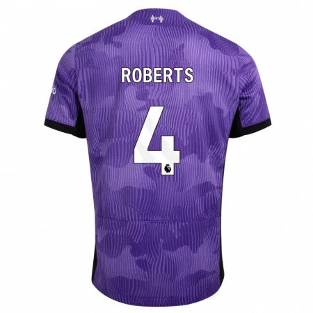 Kandiny Niño Camiseta Rhiannon Roberts #4 Púrpura Equipación Tercera 2023/24 La Camisa