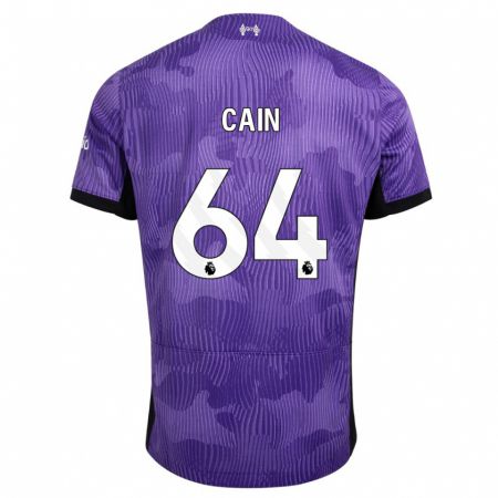 Kandiny Bambino Maglia Jake Cain #64 Viola Kit Gara Third 2023/24 Maglietta