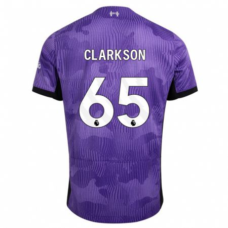 Kandiny Niño Camiseta Leighton Clarkson #65 Púrpura Equipación Tercera 2023/24 La Camisa