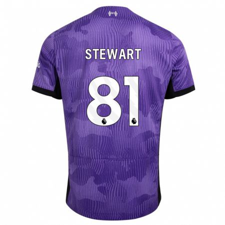 Kandiny Kinderen Layton Stewart #81 Paars Thuisshirt Derde Tenue 2023/24 T-Shirt België