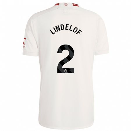 Kandiny Bambino Maglia Victor Lindelöf #2 Bianco Kit Gara Third 2023/24 Maglietta