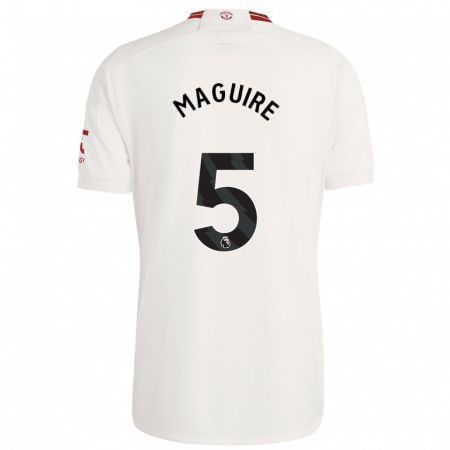 Kandiny Dzieci Harry Maguire #5 Biały Trzeci Komplet Koszulka 2023/24 Koszulki Klubowe