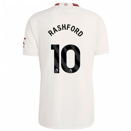 Kandiny Bambino Maglia Marcus Rashford #10 Bianco Kit Gara Third 2023/24 Maglietta