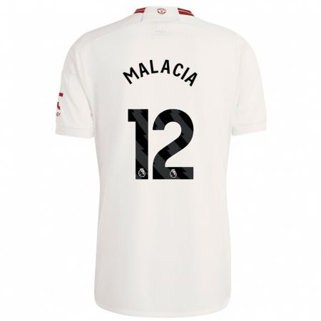 Kandiny Bambino Maglia Tyrell Malacia #12 Bianco Kit Gara Third 2023/24 Maglietta