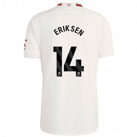 Kandiny Bambino Maglia Christian Eriksen #14 Bianco Kit Gara Third 2023/24 Maglietta