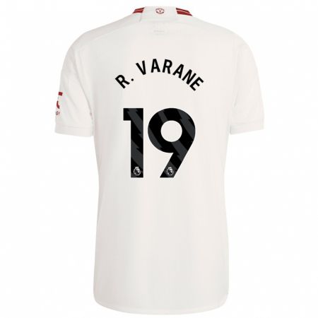 Kandiny Kinderen Raphaël Varane #19 Wit Thuisshirt Derde Tenue 2023/24 T-Shirt België