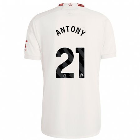 Kandiny Bambino Maglia Antony #21 Bianco Kit Gara Third 2023/24 Maglietta