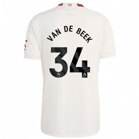 Kandiny Kinderen Donny Van De Beek #34 Wit Thuisshirt Derde Tenue 2023/24 T-Shirt