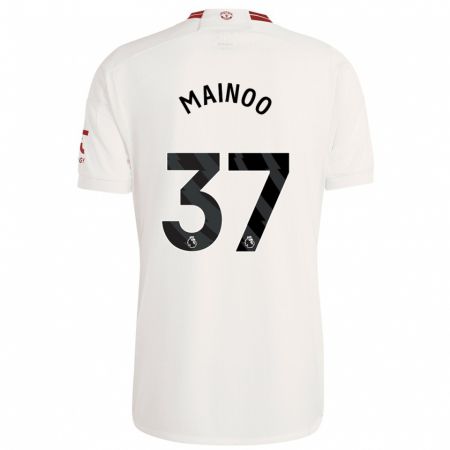 Kandiny Niño Camiseta Kobbie Mainoo #37 Blanco Equipación Tercera 2023/24 La Camisa