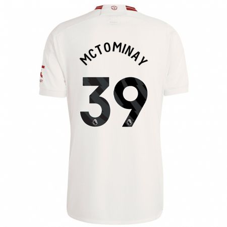 Kandiny Bambino Maglia Scott Mctominay #39 Bianco Kit Gara Third 2023/24 Maglietta