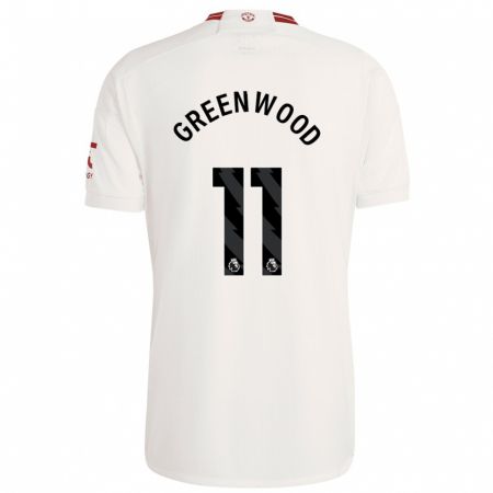 Kandiny Kinderen Mason Greenwood #11 Wit Thuisshirt Derde Tenue 2023/24 T-Shirt België