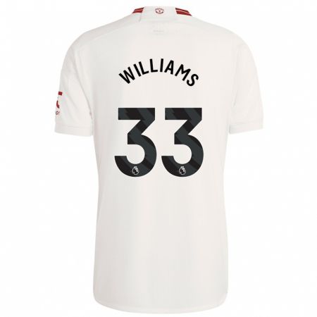 Kandiny Kinderen Brandon Williams #33 Wit Thuisshirt Derde Tenue 2023/24 T-Shirt België