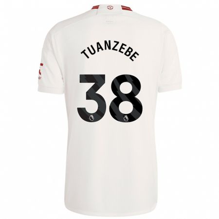 Kandiny Niño Camiseta Axel Tuanzebe #38 Blanco Equipación Tercera 2023/24 La Camisa