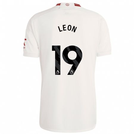 Kandiny Niño Camiseta Adriana Leon #19 Blanco Equipación Tercera 2023/24 La Camisa