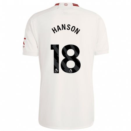 Kandiny Niño Camiseta Kirsty Hanson #18 Blanco Equipación Tercera 2023/24 La Camisa