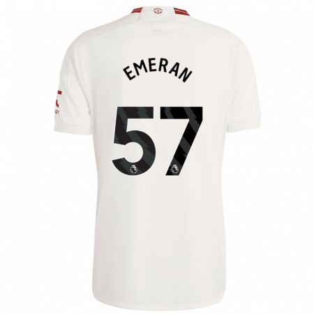 Kandiny Niño Camiseta Noam Emeran #57 Blanco Equipación Tercera 2023/24 La Camisa